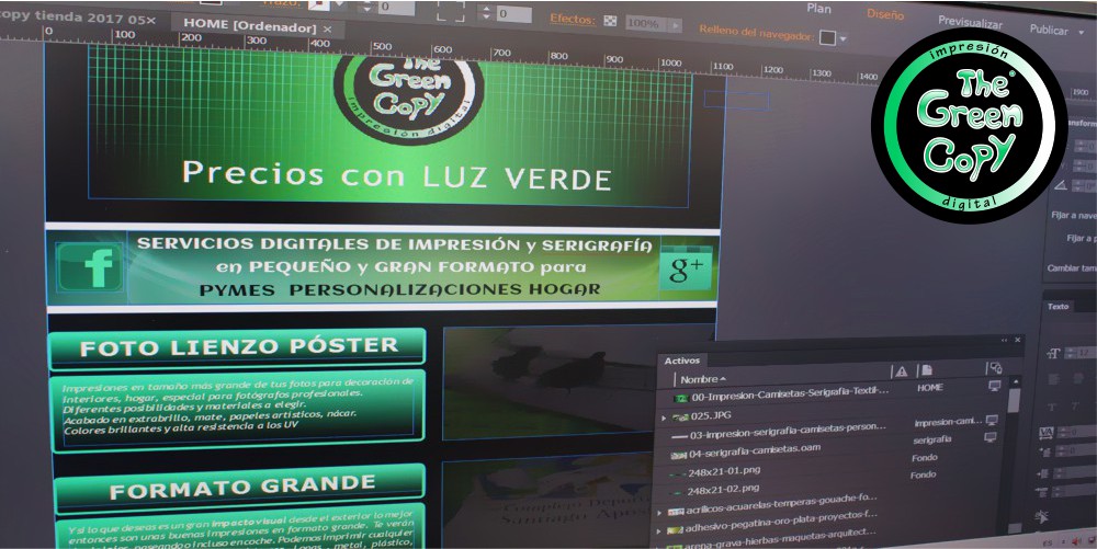 diseño gráfico maquetación web tratado de imágenes the green copy | Madrid Villanueva de la Cañada | Spain |