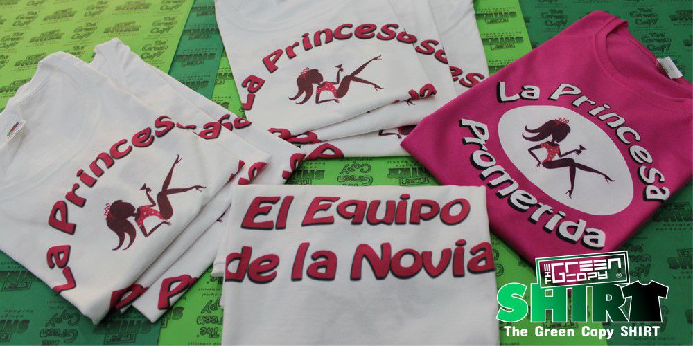 Estampación de camisetas personalizadas para despedida de soltera de la princesa prometida en Madrid Villanueva de la Cañada Majadahonda Brunete