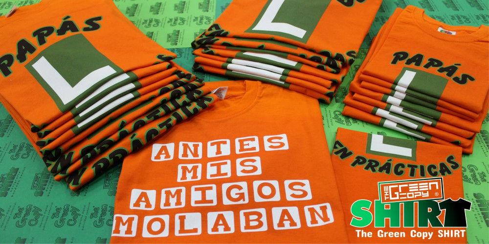 impresión de camisetas The Green Copy SHIRT peña papás en prácticas imprimir sudaderas Villanueva MADRID camisetas@thegreencopy.com 