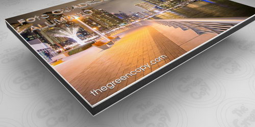 Tienda para imprimir foto en aluminio dibond skyline río ciudad. Impresión de fotos en aluminio en Madrid Majadahonda Las Rozas Boadilla Monte