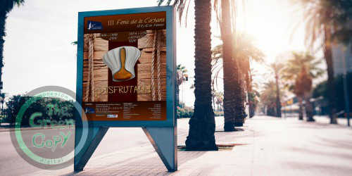 Impresión de Vallas Publicitarias Mupis de Exterior para Feria de Cocina | The Green Copy SHIRT| Villanueva de la Cañada MADRID | 918157760 |