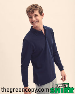 Impresión de Polo Personalizado FRUIT OF THE LOOM PREMIUM HOMBRE MANGA LARGA - Serigrafía de Polos DTG DTF en Madrid